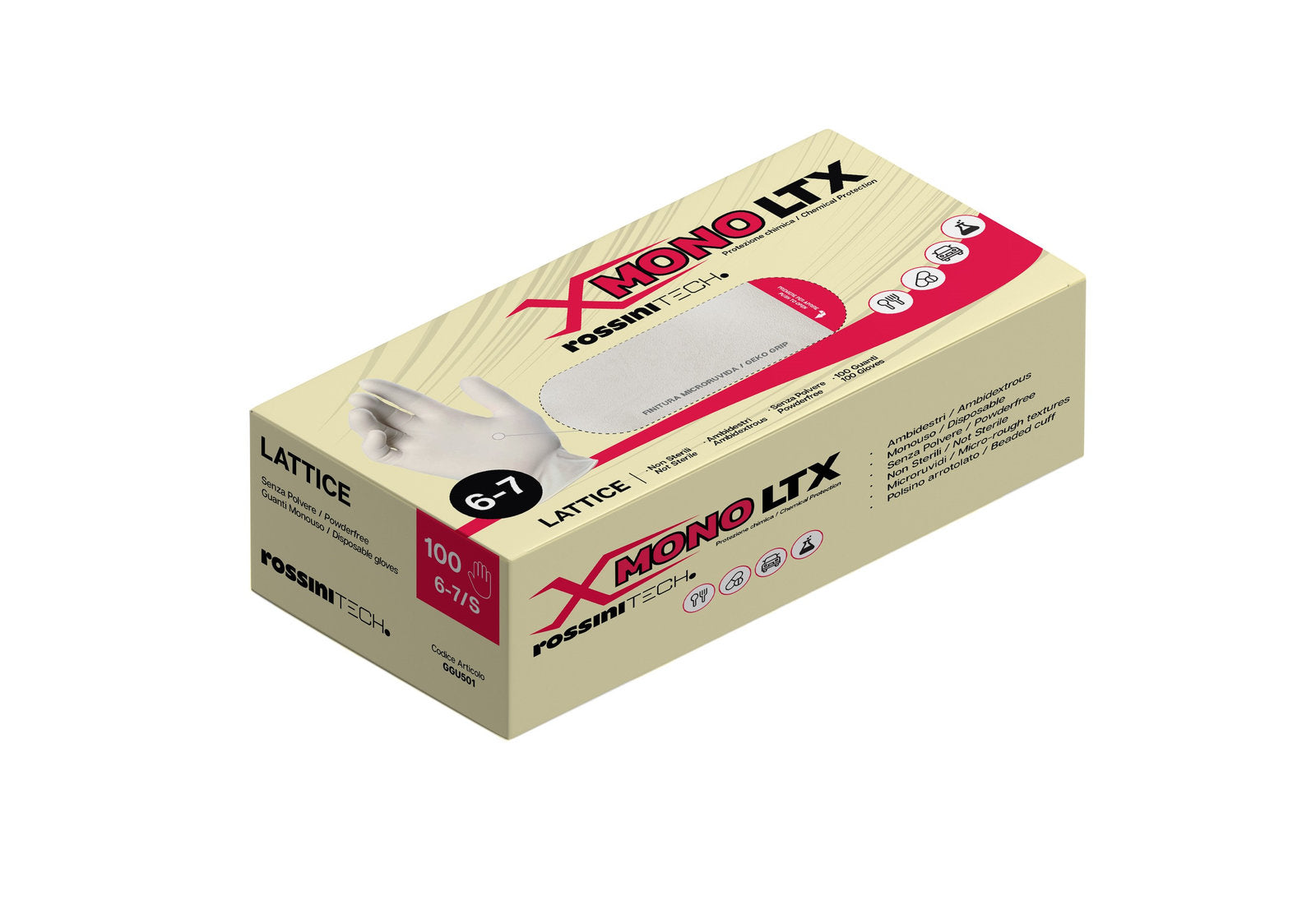 GUANTO LATTICE POWDER FREE 100PZ